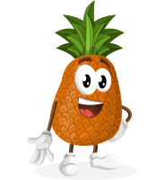 Cute Pineapple Cartoon Vector Character AKA Sweetson Exotic
